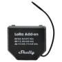 Schwarzes Shelly 2PM Gen4 Relais für Jalousien mit Antenne. Smart Home Hausautomation.