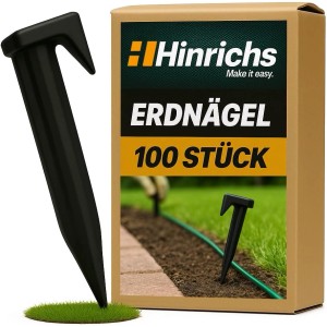 Hinrichs Erdnägel, 100 Stk. für Mähroboter Begrenzungskabel, zur sicheren Fixierung.