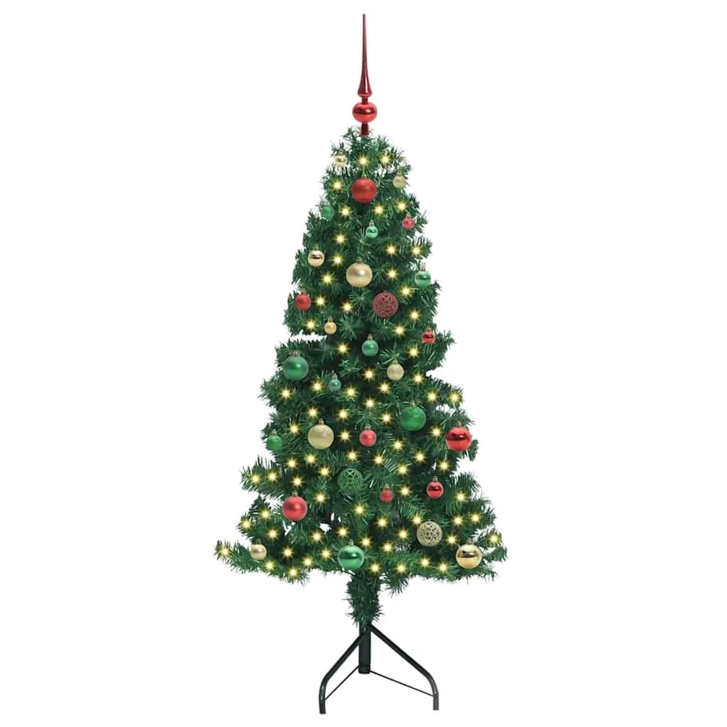 vidaXL Eckiger Künstlicher Weihnachtsbaum Grün 150 cm PVC und Metall 3397258