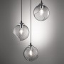 Reality Leuchten Pendellampe Clooney, Chrom/Grau, 3-flammig. Pendelleuchte mit Rauchglas-Schirmen.