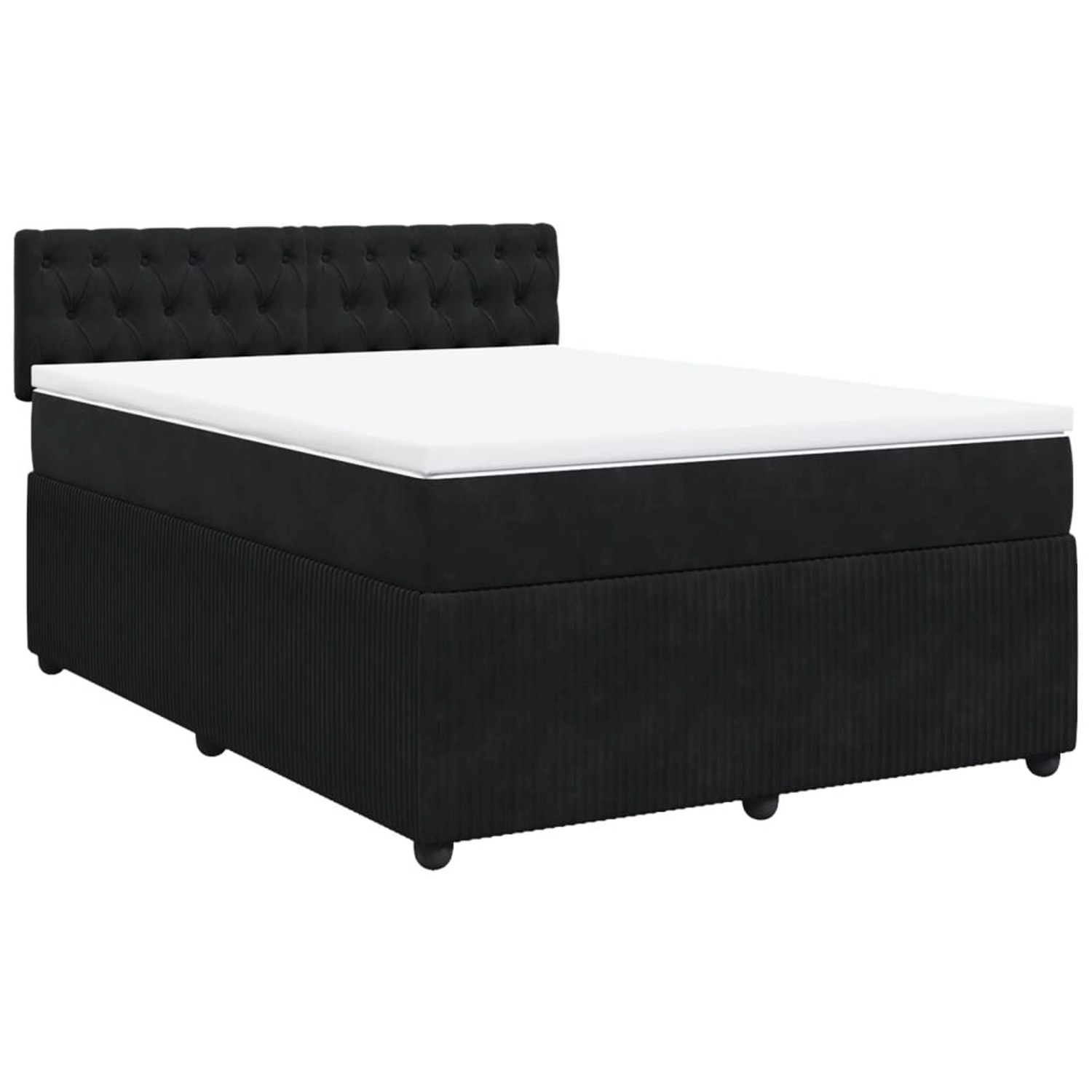 vidaXL Boxspringbett mit Matratze Schwarz 140x200 cm Samt 3287766 günstig online kaufen