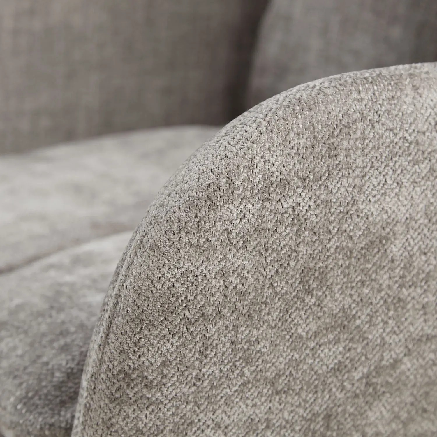 Detailansicht: Grauer Polsterstuhl aus dem 6er Set Homestyle4u, drehbar, Stoffstruktur sichtbar.