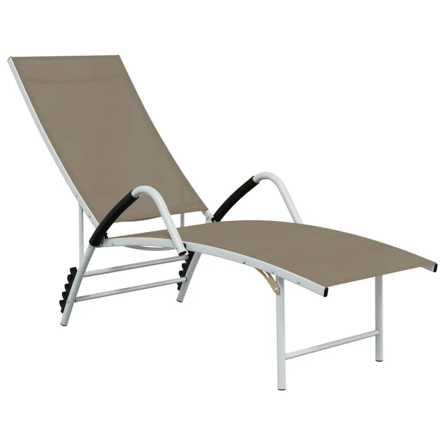 vidaXL Sonnenliege Textilene und Aluminium Taupe 310523