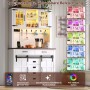 Merax Küchenschrank 180x108x40 cm Weiß LED Steckdose Arbeitsplatte 6 Schubladen_6