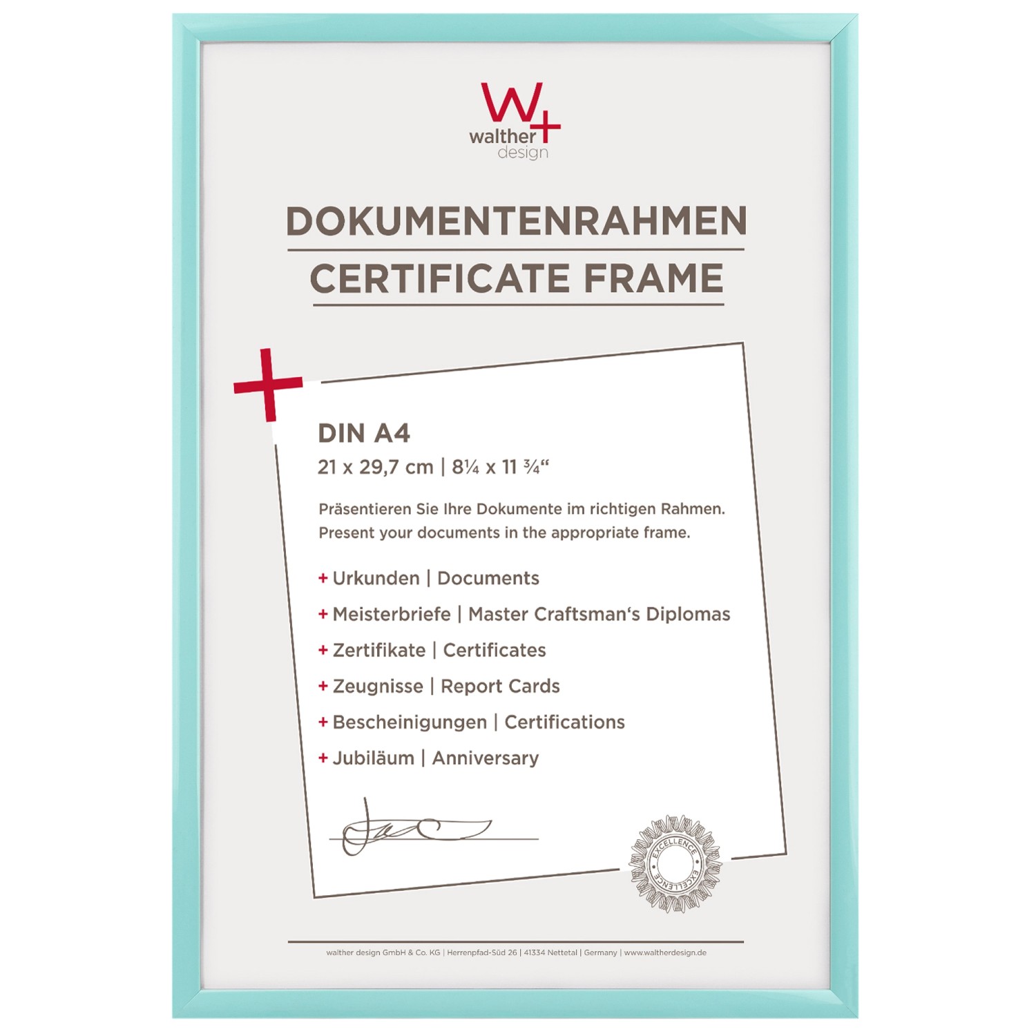 walther design New Lifestyle Kunststoff Bilderrahmen 21x29,7 cm Türkis KV13 günstig online kaufen