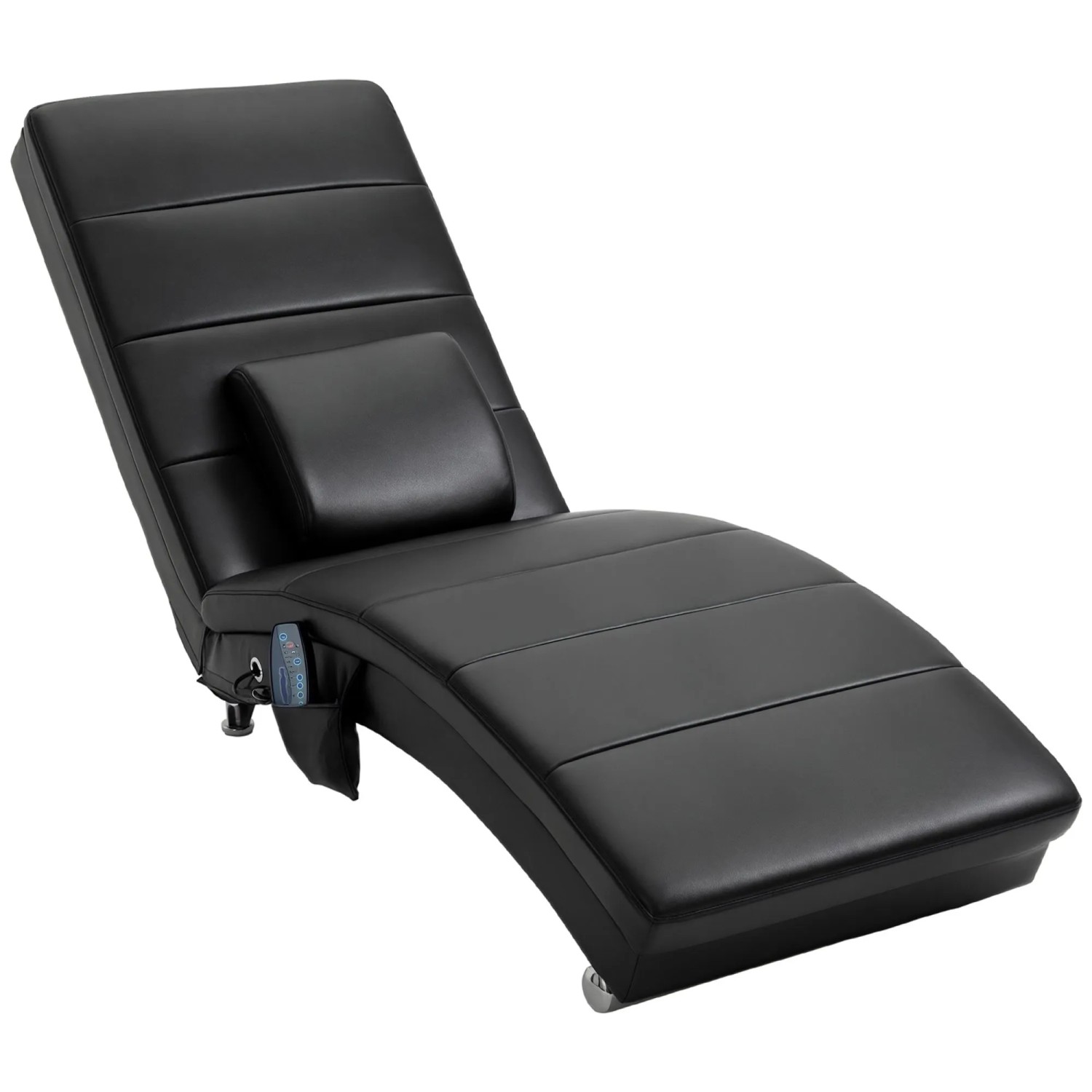 HOMCOM Relaxliege mit Massagefunktion Hohe Rückenlehn Schwarz 58 x 163 x 87 cm
