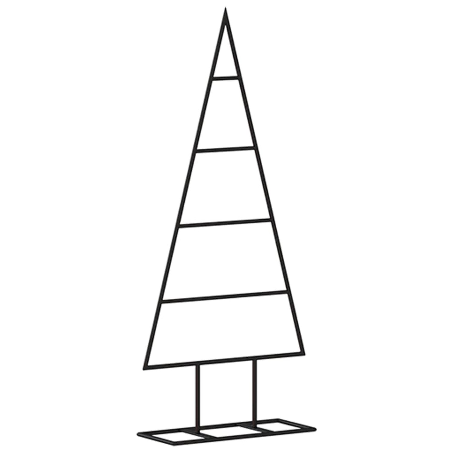 Schwarzer Metall-Weihnachtsbaum (60 cm) zum Selbstdekorieren, moderner Look.