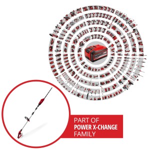 Einhell Akku-Teleskop-Heckenschere GE-HH 18/45 Li T Solo, Teil der Power X-Change Familie.