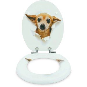 Sanfino WC-Sitz Chihuahua mit Absenkautomatik, Motiv: Hund