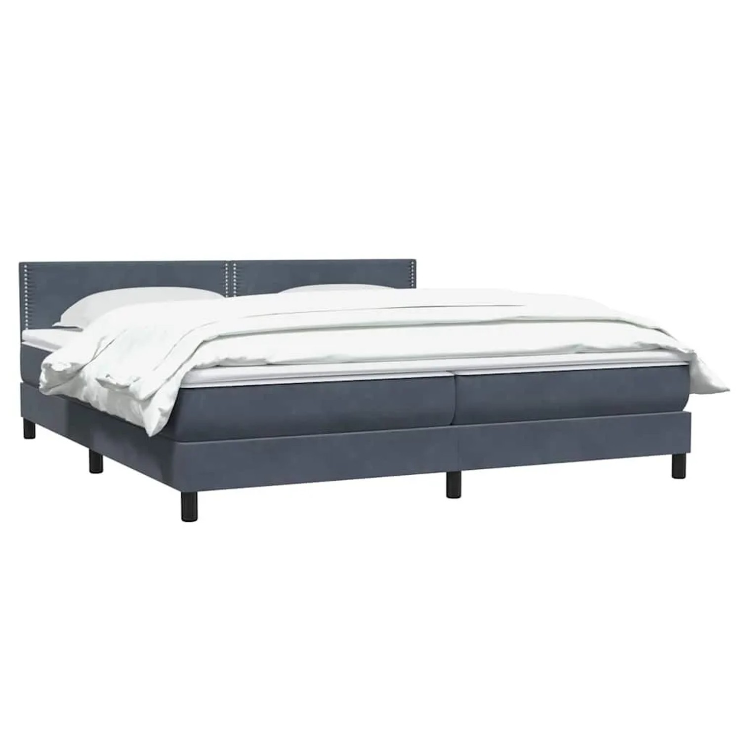 vidaXL Boxspringbett mit Matratze Dunkelgrau 180x210 cm Samt 3316126 günstig online kaufen