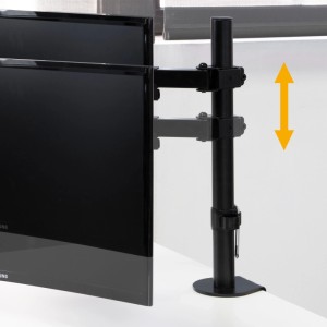 Emuca Neigbare und Schwenkbare Tisch-Monitorhalterungen 360° Einzeln Stahl Schwarz Lackiert