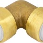 LUX Steckfitting, 16 mm, Messing, 90-Grad-Winkel für Trinkwasser- und Heizungsrohre.