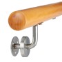 Relaxdays Handlauf Buche mit Edelstahlhaltern 150 cm Durchmesser 42 mm_5