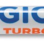 Orangefarbener Giotto Turbo Glitter Fasermaler mit feiner Spitze.