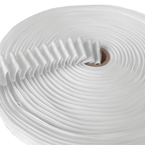 Rolle Bestlivings Gardinenband Universalband, 25mm breit, weiß, für Fenstervorhänge.