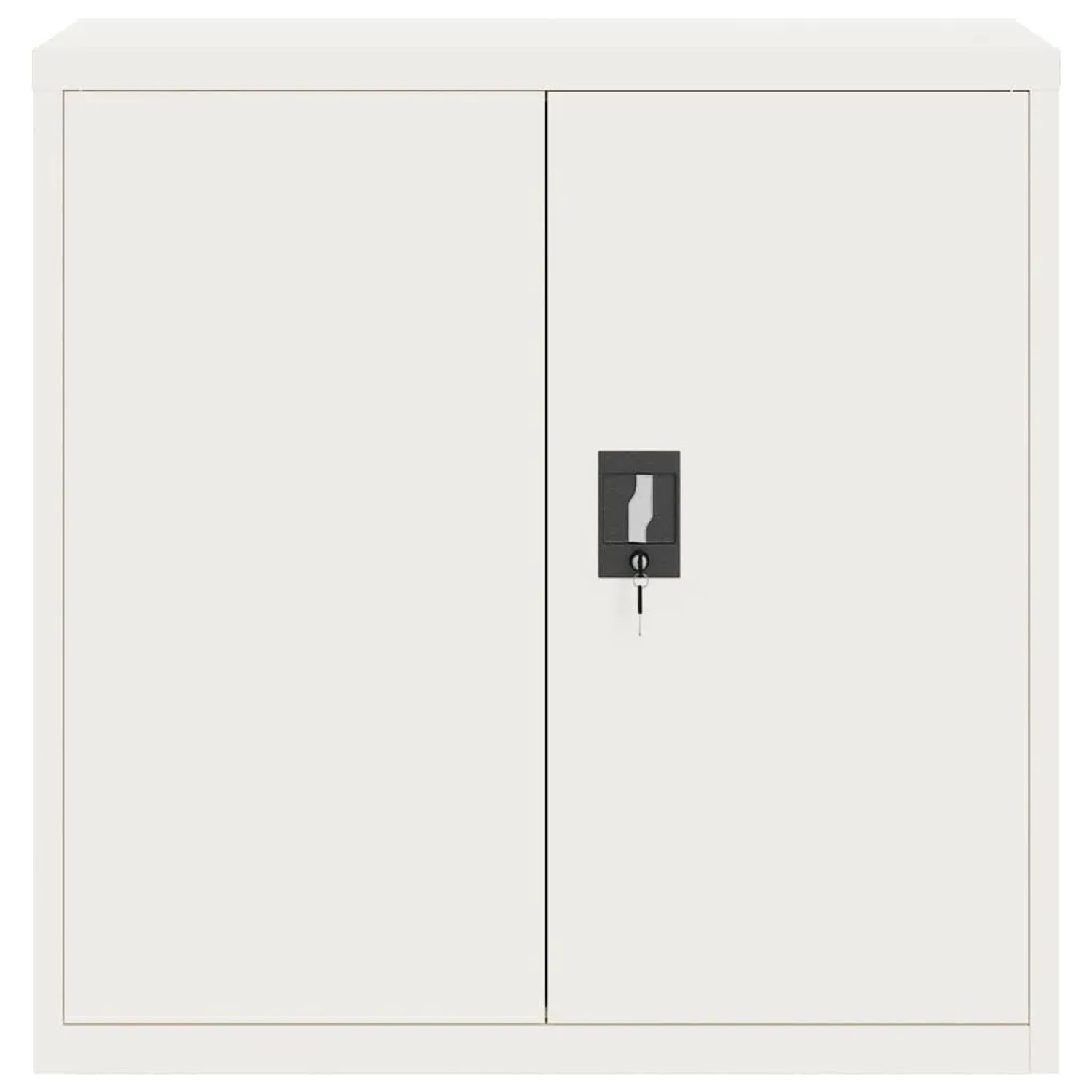 Weißer vidaXL Aktenschrank aus Stahl, 90x40x90 cm, mit abschließbaren Türen. Büroschrank für Akten.