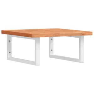 vidaXL Waschbeckenregal Wandmontage Stahl und Massivholz Buche 3302424
