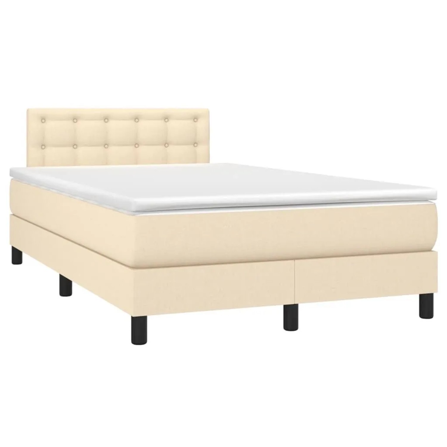 vidaXL Boxspringbett mit Matratze & LED Creme 120x190 cm Stoff 3270072 günstig online kaufen
