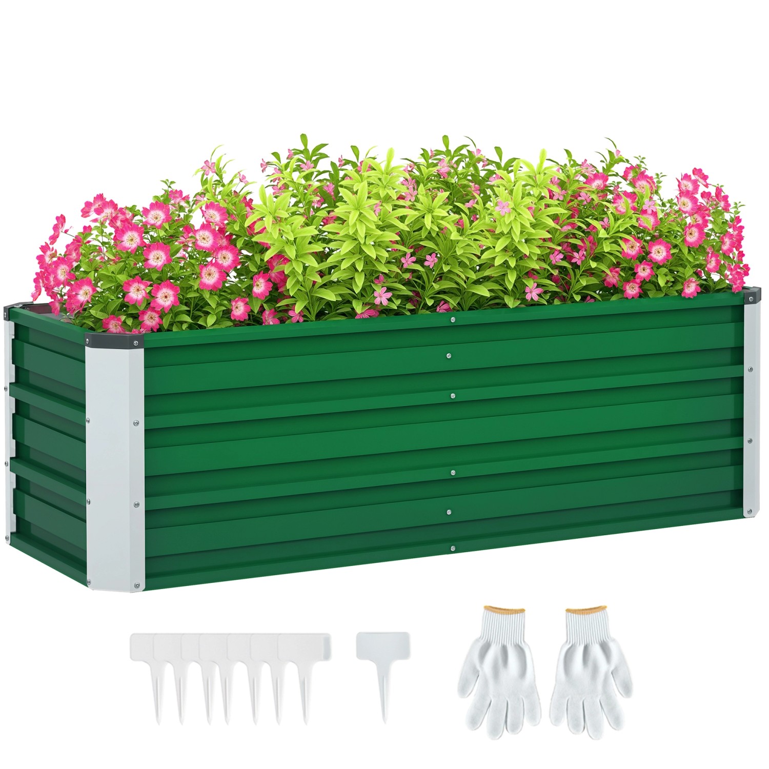 Outsunny Garten-Bett Gartenbeet Stahl  125L x 47B x 40H cm günstig online kaufen