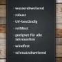 Eigenschaften der TTL Grillabdeckung: wasserabweisend, robust, UV-beständig, reißfest, windfest und schmutzabweisend.