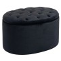 Ovale HOMCOM Sitzbank mit Stauraum, schwarz, samtartiges Polyester. Gepolsterte Ottomane mit Knopfleiste.