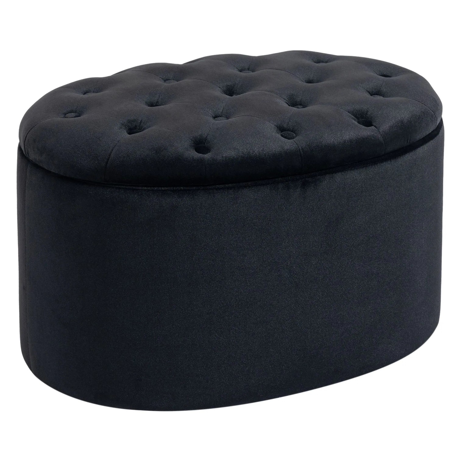 HOMCOM Sitzbank mit Stauraum Samtartiges Polyester Schwarz 71 x 52 x 42 cm