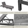 Tectake Rattan Sonnenliege Sofia Widerstandsfähig Uv Beständig  196 x 66 x 27 cm Schwarz_5