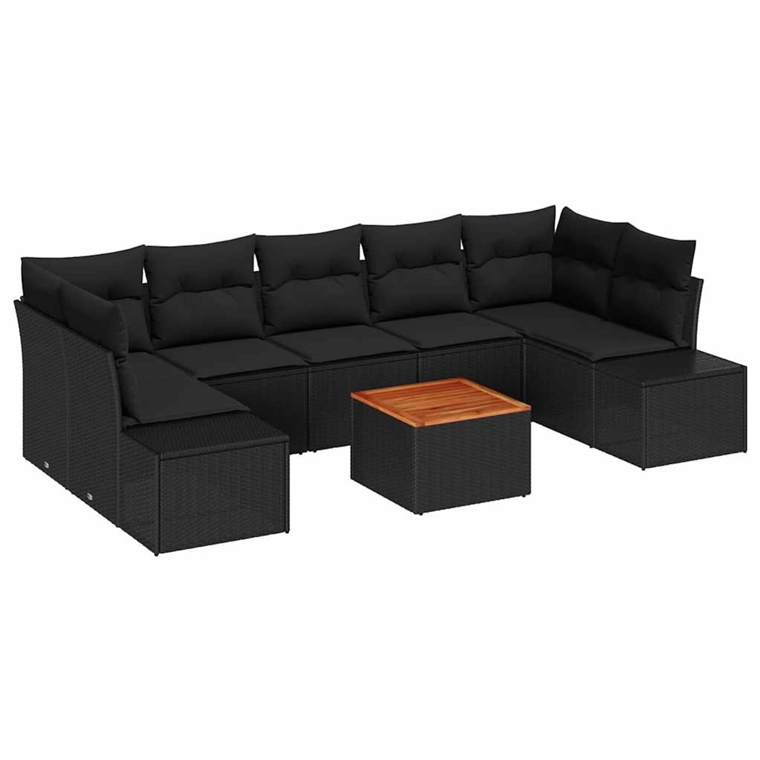 vidaXL Garten-Sofa-Set 8-Tlg Schwarz 3356595 günstig online kaufen