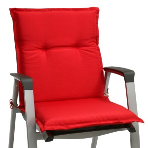 Rote Beautissu Niederlehner Auflage Base NL (100x50x6cm) für Gartenstühle.