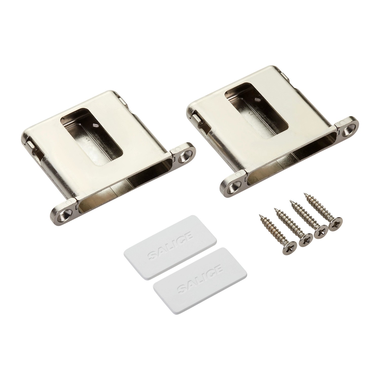 SALICE 1 Paar Conecta Aufnahmetaschen 134935 Nickel Matt für Seitenstärke Mindestens 19 mm