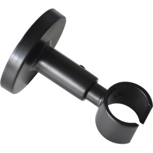 Schwarzer, matter Gardinia Deckenträger (Ø 20 mm) für Stilgarnituren. Robuster Metall-Halter zur Deckenmontage.