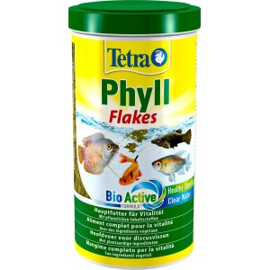 Tetra Phyll Flakes 1 l, Flockenfutter für Zierfische mit pflanzlichen Inhaltsstoffen.