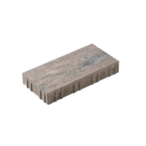 Rechteckiger Diephaus Pflasterstein Mika Muschelkalk, 40x20x6 cm, grau-beige nuanciert, strukturierte Oberfläche.