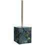 SANILO WC-Bürste Monstera: WC-Bürste mit blau-goldenem Blätter-Motiv und Edelstahlgriff.
