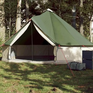 vidaXL Tipi-Familienzelt 6 Personen Grün Wasserdicht 94585