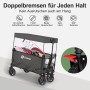 Sekey XXL Bollerwagen, faltbar, grau, mit Dach und Bremse. Ideal für Camping und Freizeit.
