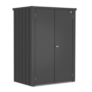 Biohort Terrassenschrank Romeo, dunkelgrau-metallic, 181x132x87cm. Gartenschrank für Terrasse und Balkon.