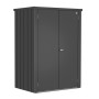 Biohort Terrassenschrank Romeo, dunkelgrau-metallic, 181x132x87cm. Gartenschrank für Terrasse und Balkon.