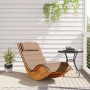 Schaukelliege aus Akazienholz mit Auflage, ideal für Garten, Terrasse oder Pool.