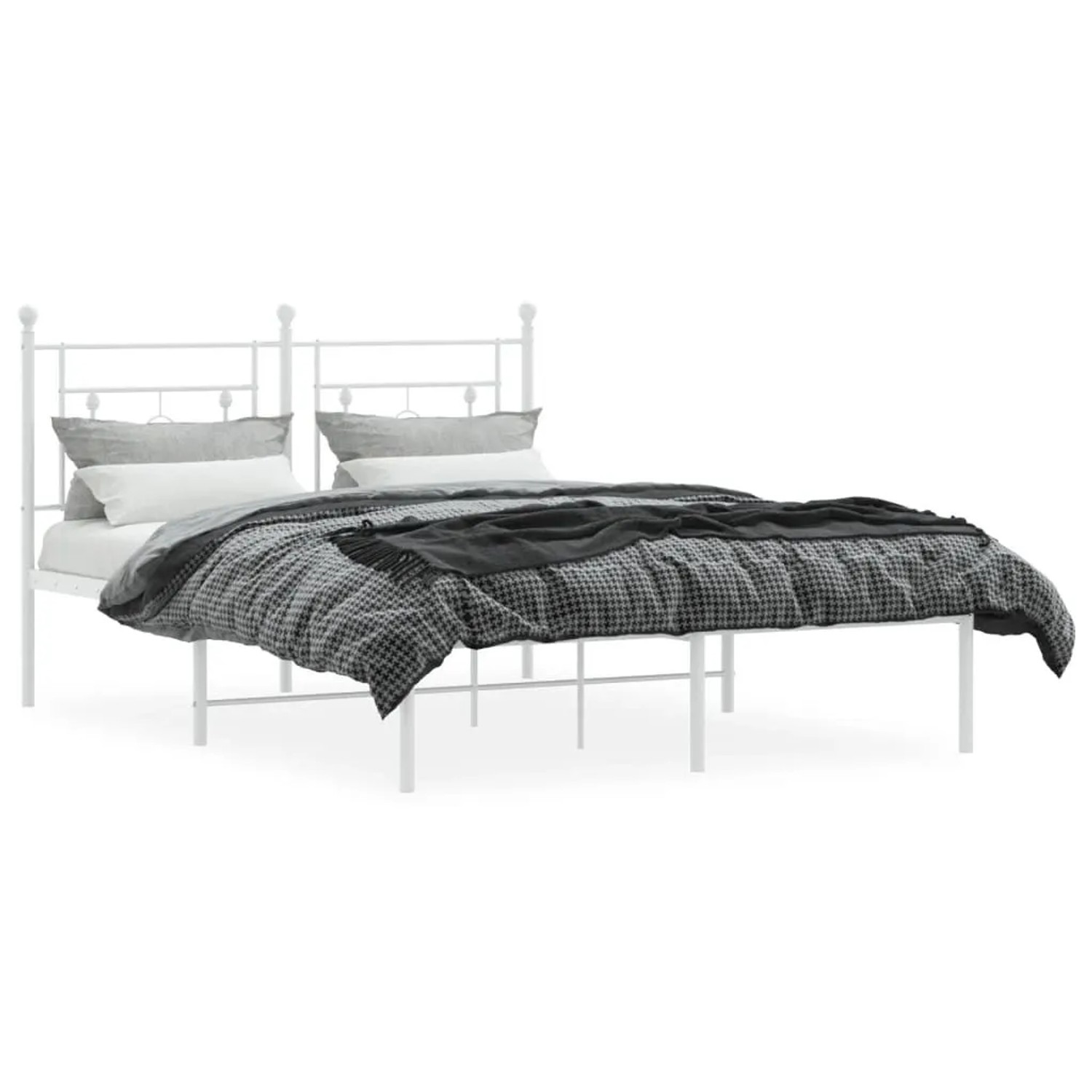 vidaXL Bettgestell mit Kopfteil Metall Weiß 140x190 cm 374388 günstig online kaufen