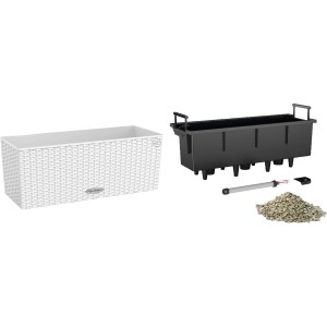 Lechuza Balconera Cottage 50, weiß, mit Bewässerungssystem und Zubehör.