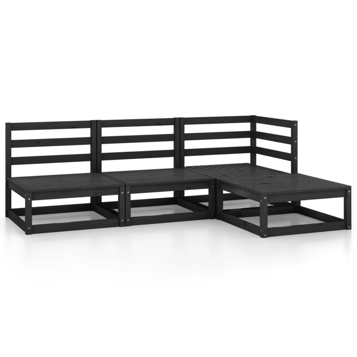 vidaXL 4-tlg Garten-Lounge-Set Schwarz Massivholz Kiefer Modell 102 günstig online kaufen