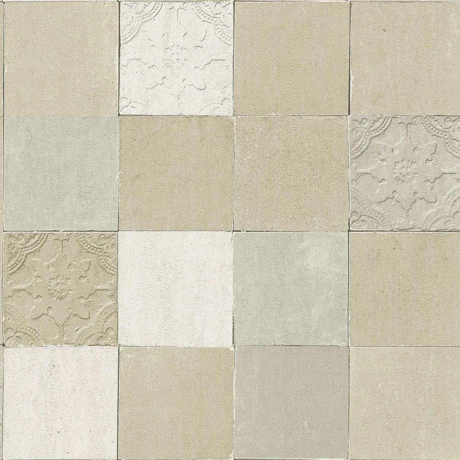 Tadessi Tapete Fliesenoptik M1-No.383 Vliestapete in Creme