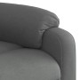 Detailansicht: Dunkelgrauer Relaxsessel mit Stoffbezug, Armlehne und Polsterung.