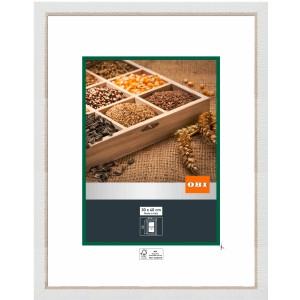 Weißer OBI Holz-Wechselrahmen, 30x40 cm, für Bilder und Fotos.