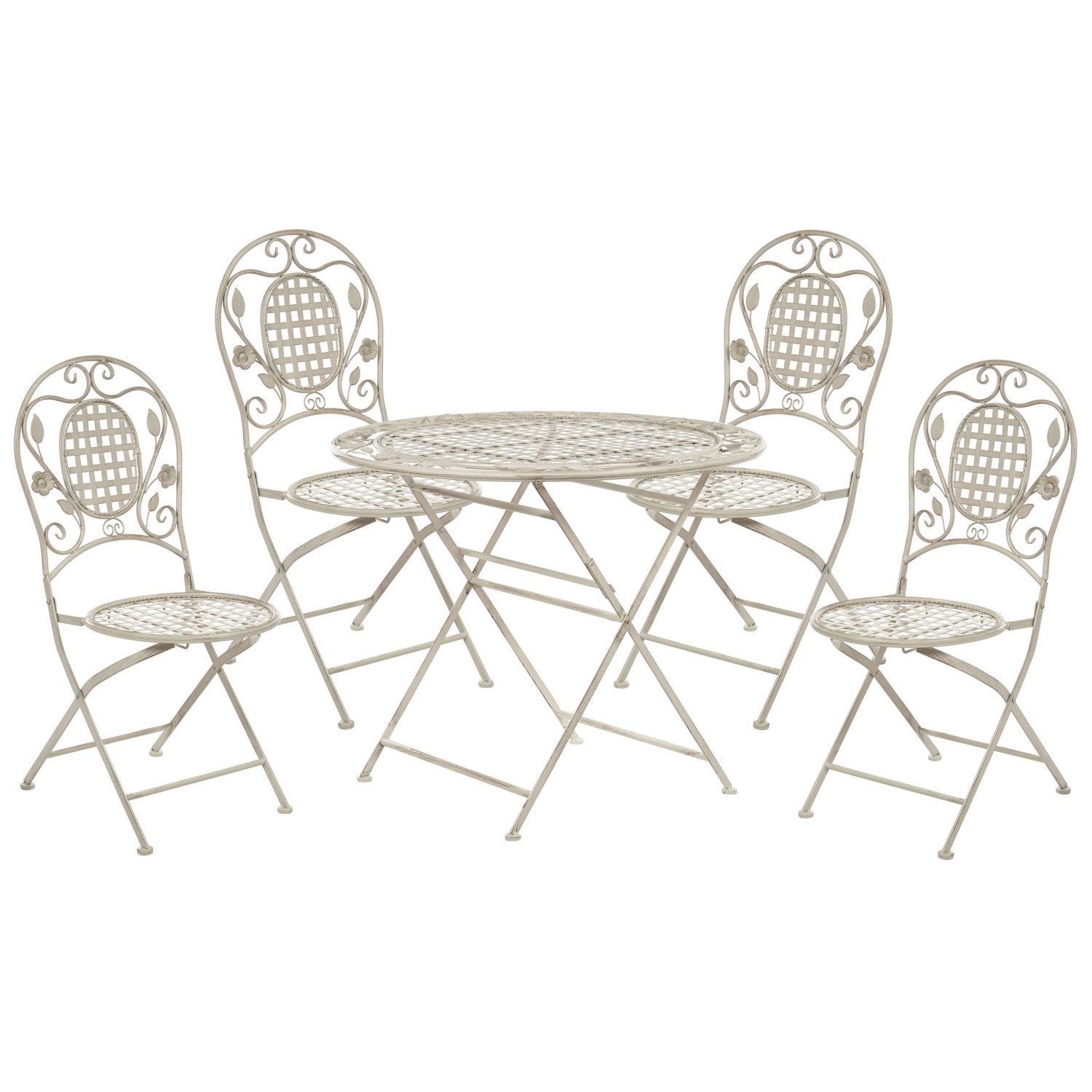 Beliani Gartentisch Set BIVIO Cremeweiß 90x90x93 günstig online kaufen