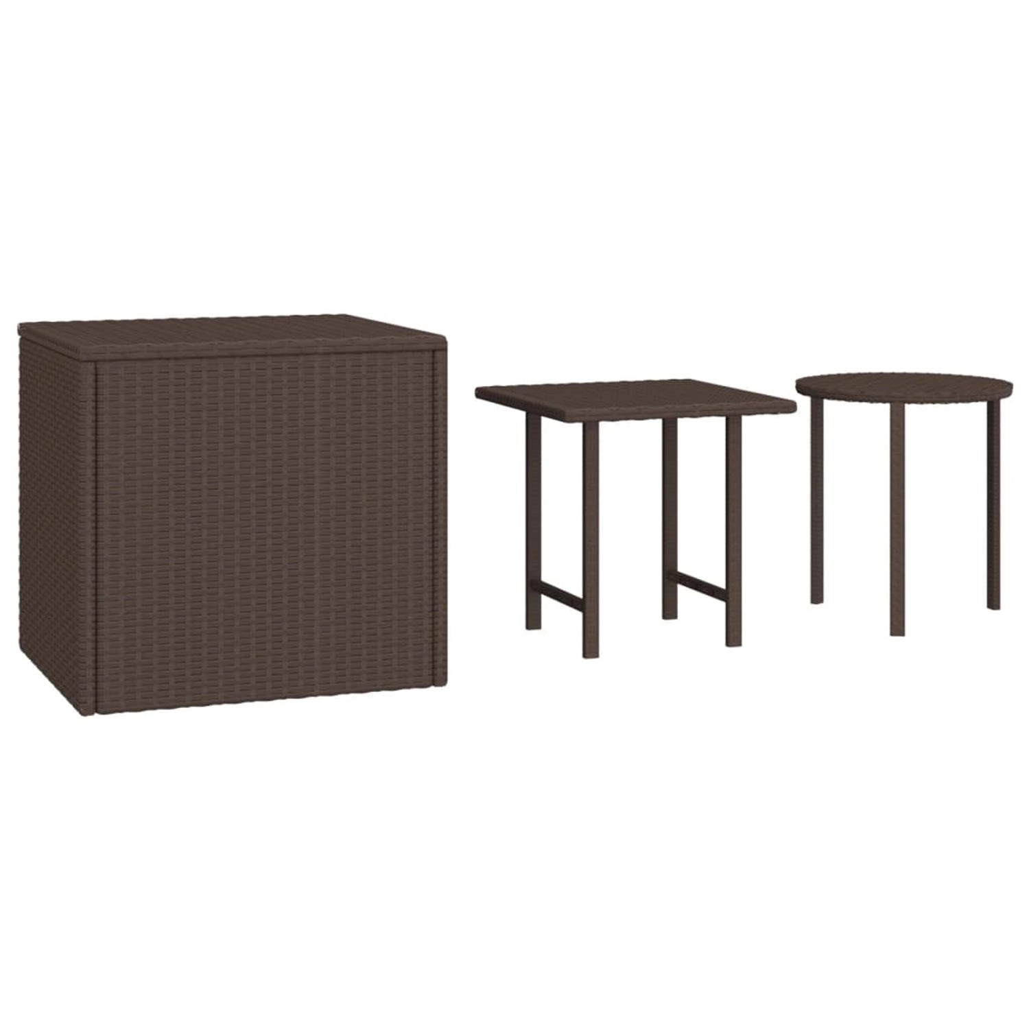 vidaXL Garten-Beistelltische 3 Stk Braun Poly Rattan 3324832 günstig online kaufen