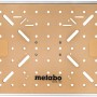 Metabo MWB 100 Multifunktionstisch: Werkbank mit Lochrasterplatte und Aluminiumrahmen.