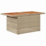 vidaXL Garten Essgruppe, 5-tlg., beige/creme, mit Tisch aus Akazienholz und Rattan-Optik.