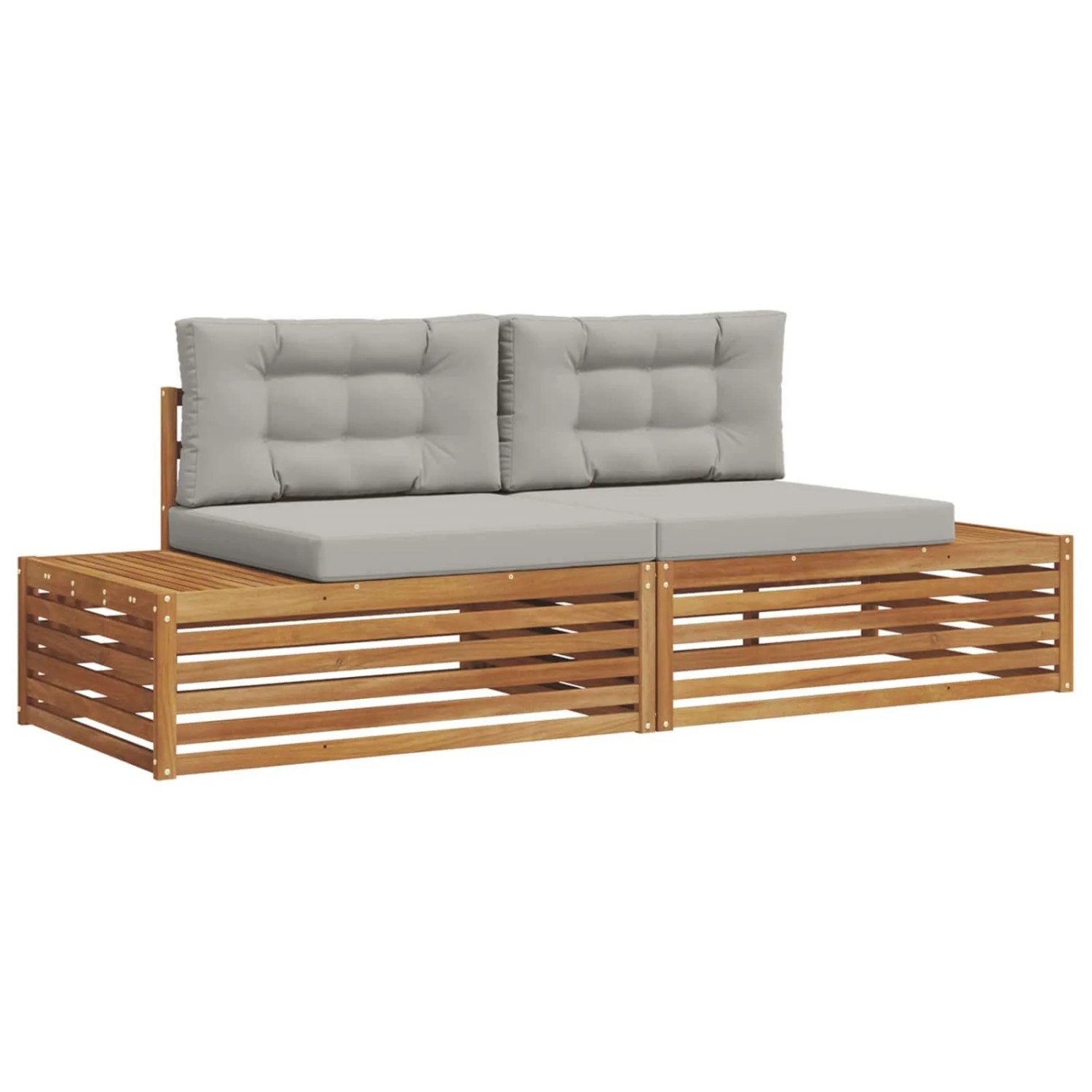 vidaXL Outdoor-Sofagarnitur mit Kissen 6-Tlg Natur und Hellgrau 3374081